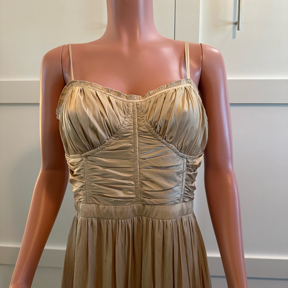 NWT Ramy Brook Beige Ruffled Maxi Dress - Picture 2 of 14